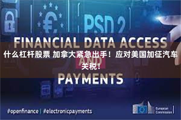 什么杠杆股票 加拿大紧急出手！应对美国加征汽车关税！