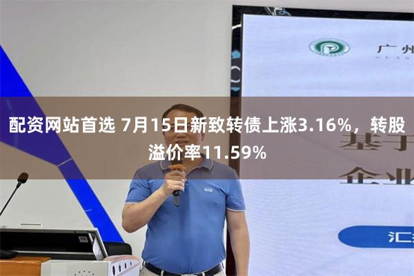 配资网站首选 7月15日新致转债上涨3.16%，转股溢价率11.59%