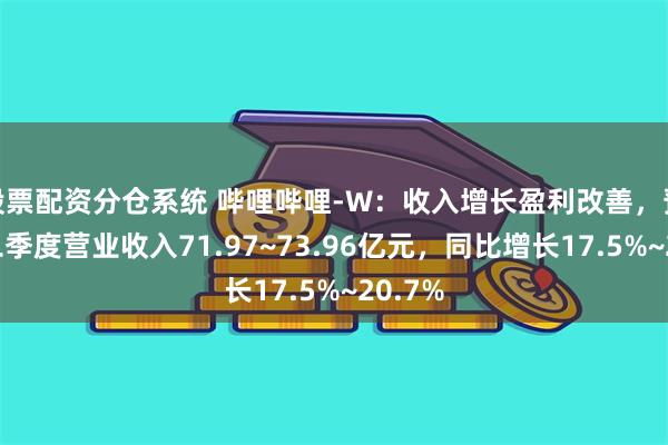 股票配资分仓系统 哔哩哔哩-W：收入增长盈利改善，预测第二季度营业收入71.97~73.96亿元，同比增长17.5%~20.7%