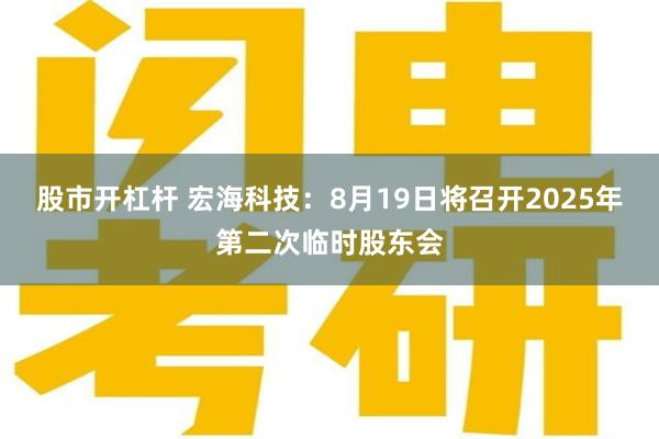 股市开杠杆 宏海科技：8月19日将召开2025年第二次临时股东会