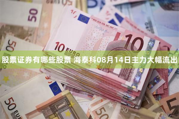 股票证券有哪些股票 海泰科08月14日主力大幅流出