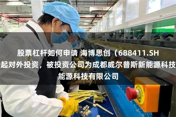 股票杠杆如何申请 海博思创（688411.SH）新增一起对外投资，被投资公司为成都威尔普斯新能源科技有限公司